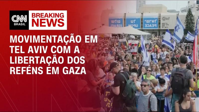 Repórter da CNN mostra movimentação em Tel Aviv após libertação de reféns em Gaza