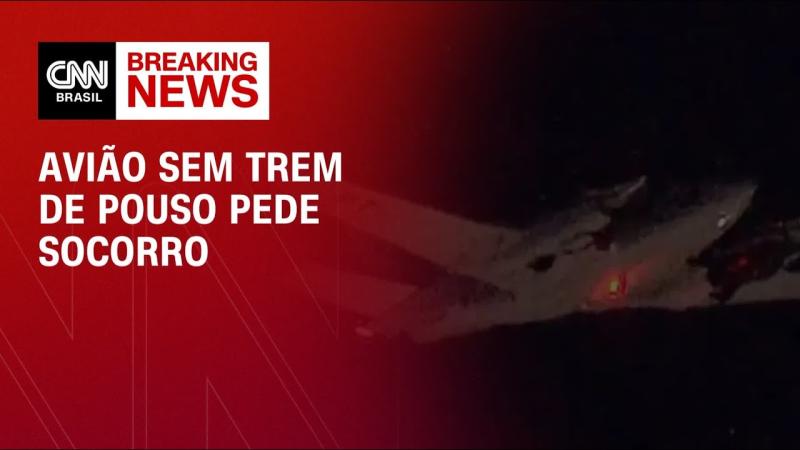 Avião sem trem de pouso voa em círculos em SP 