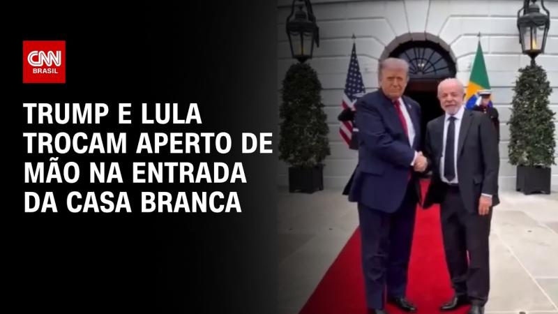 Como foi o momento em que LULA chega na CASA BRANCA e aperta mão de TRUMP