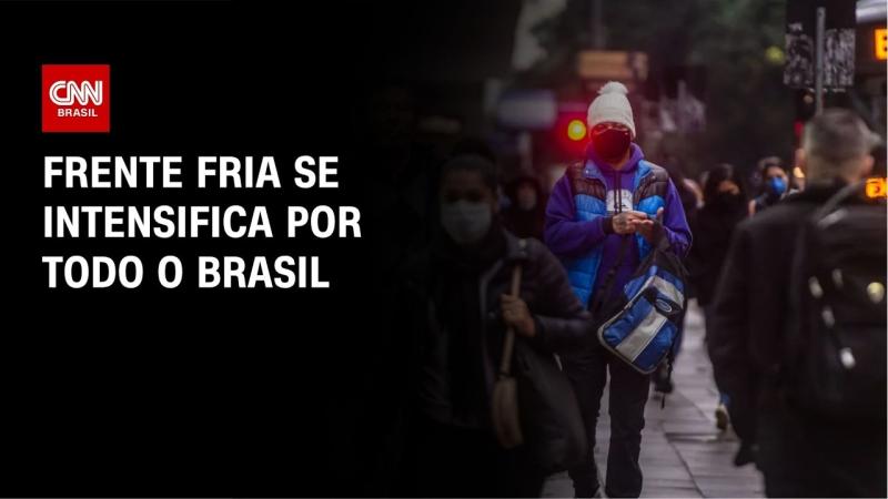 Frente fria se intensifica no Brasil e deve avançar até quinta-feira (13) 